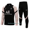 Sudadera De Entrenamiento Trajes Paris Saint-Germain Cremallera De Cuarto 2021/22 Rosa Negra - Hombre